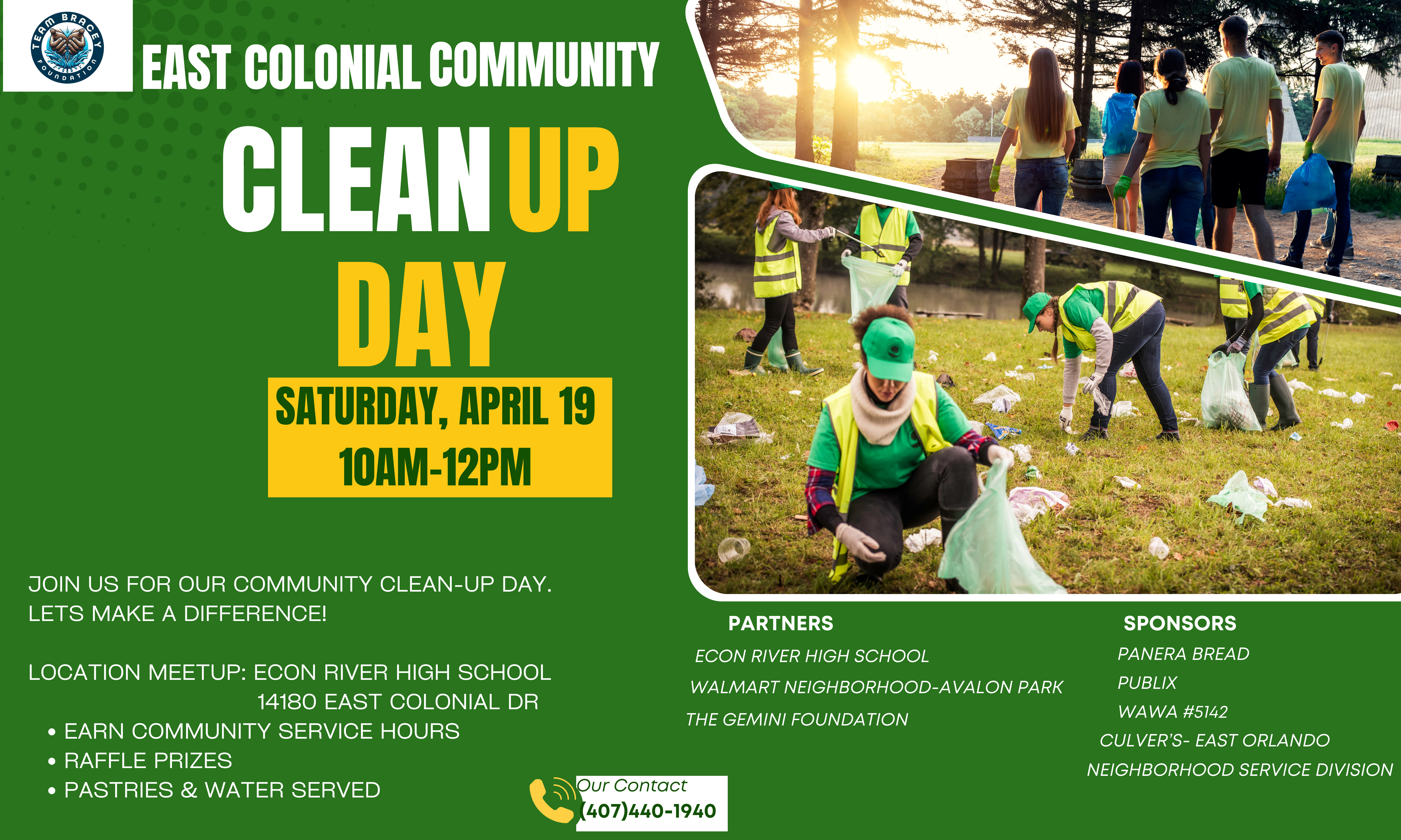 Green White Modern Community Clean Up Day Outdoor Banner (3)